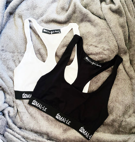 2 Pack Basic White & Black Sporty Bra