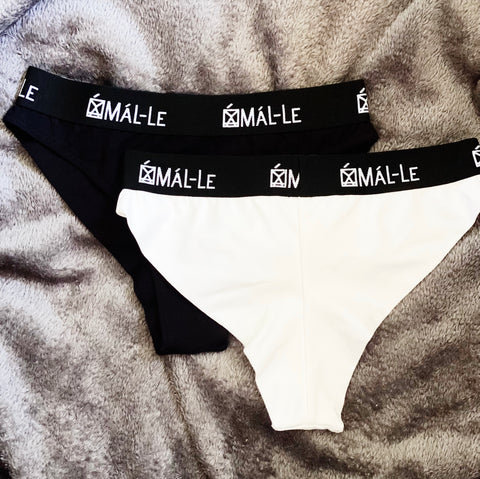 2 Pack Basic White & Black Brazilian Briefs