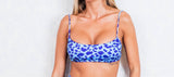 Blue Animal Print High Waist Top Bikini