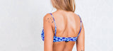 Blue Animal Print High Waist Top Bikini