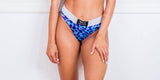 Cut Out Blue Animal Print Bottom Bikini Brazilian