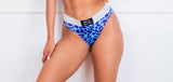 Cut Out Blue Animal Print Bottom Bikini Brazilian