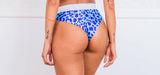 Cut Out Blue Animal Print Bottom Bikini Brazilian