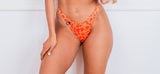 Orange Animal Print And Gold Bottom Bikini