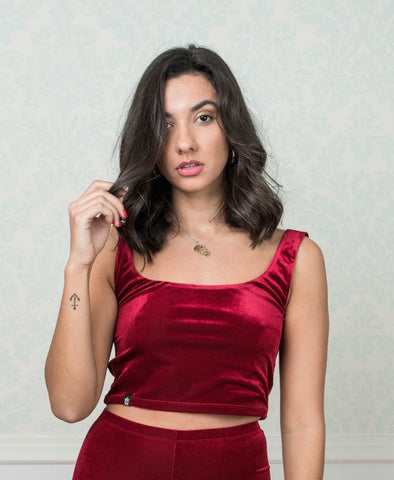 Red Velvet Crop Top