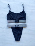 Limited Silver Lurex Classic Bra and Wigh Waist Set