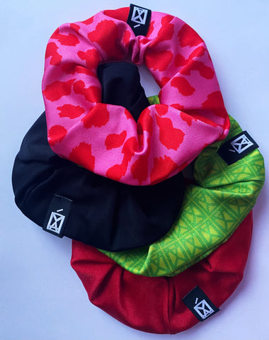 4 Pack Animal Print Fuchsia, Logo Green, Red & Black