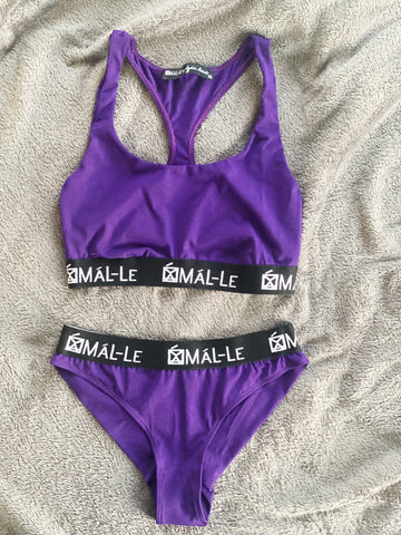 Basic Purple Sporty Bra and Brazilian Set