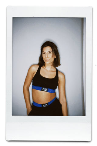 Blue Lurex Sporty Bra and Brazilian Set