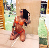 Orange Logomania Bikini Swimsuit